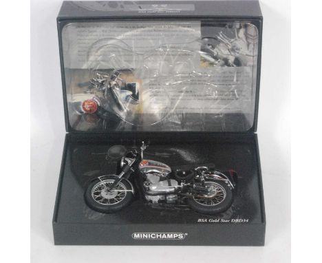 A Minichamps model No. 122130000 Classic Bike Series No. 9 1/12 scale model of a BSA Gold Star DBD34 motorcycle, housed in th