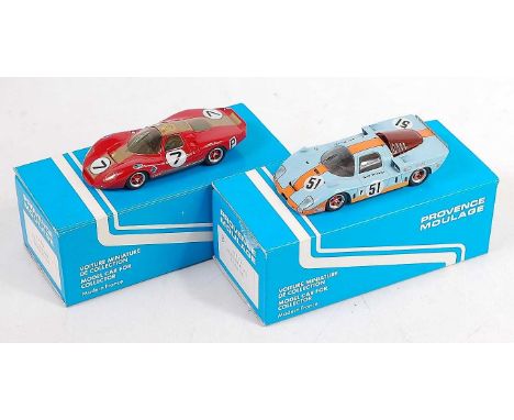 A Provence Moulage 1/43 scale resin factory built race car group, to include Ref. Nos. K660 a 1968 Nürburgring Ford 3L Alan M