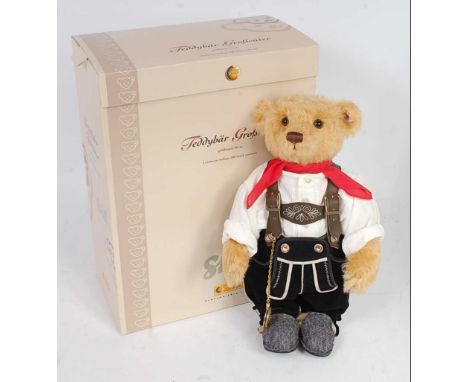 A Steiff Wedding Party series Grandfather teddy bear, gold blond mohair example, dressed in the style of Louis II Bavaria's F