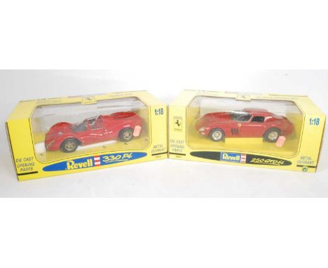 A Revell 1/18 scale Ferrari diecast group to include model No. 48821 Ferrari 250 GTO 1964, together with a model No. 48822 Fe