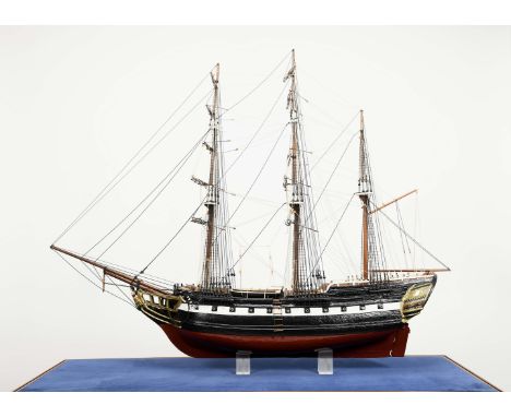 An (probably) East Indiamen 18thC./19th C ship model, wood, metal and other materials, French, late 18th C./early 19th C., va