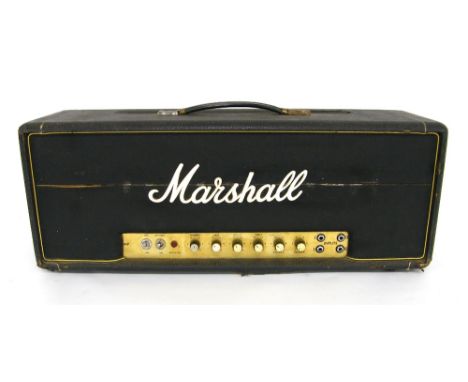 1969/70 Marshall Super Bass 100W guitar amplifier head, made in England, ser. no. SV/A8947A, various replaced parts including