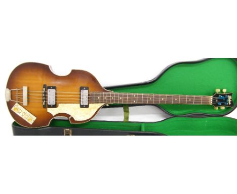 1966 Hofner 500/1 violin bass guitar, made in Germany, ser. no. 2xx2, sunburst finish with some light imperfections, electric