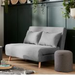 (P) RRP £295. Freya Brushed Sofa Bed Charcoal. (With 2x Cushion & Leg Set). Sofa : (H)80 x (W)122