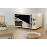 (1B). RRP £80. Russell Hobbs Colours Plus Classic Cream Compact Manual Microwave (RHMM701C-JD)