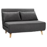 (P) RRP £295. Freya Brushed Sofa Bed Charcoal. (With 2x Cushion & Leg Set). Sofa : (H)80 x (W)122