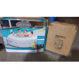 (5K) RRP £599. Bestway Lay Z Spa Vegas Portable Spa. Lot Contains Main Body, Inflatable Insert, Pum