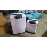 (1C). 2x Lilac Suitcase (1x Large, 1x Medium).