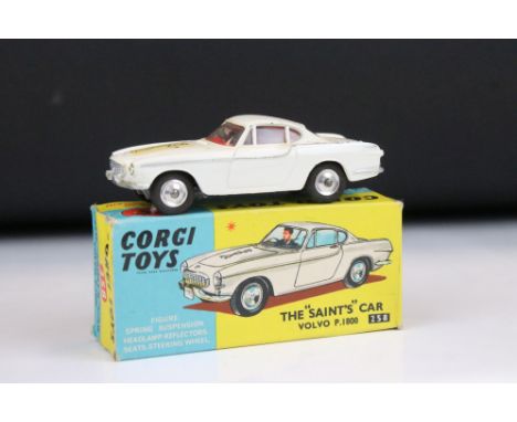 Boxed Corgi 258 The Saint's Car diecast model, diecast showing some paint loss and marks, decal vg, gd overall with gd box 