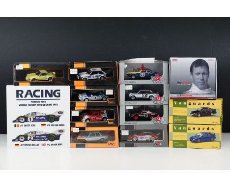 13 Boxed / cased diecast models, 1:43 scale or similar, mostly racing car examples, to include Werk83 Racing Porsche 956K (W8