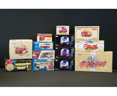 11 Boxed Corgi diecast models to include 3 x Nine Double Nine, 4 x Fire Service from Corgi, Hong Kong Fire Support Vehicles, 