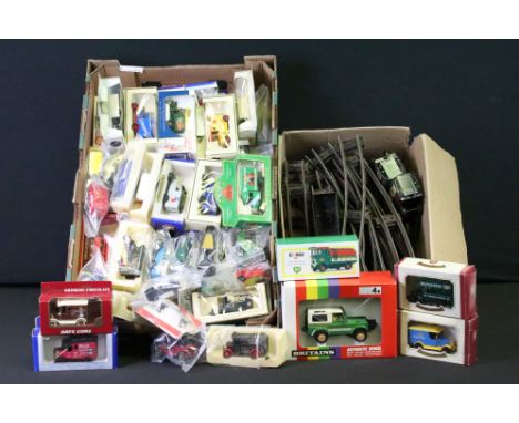 Collection of around 45 boxed diecast models to include Britains 9512 Farm Land Rover, Corgi AEC 508, Lledo Promotional Model