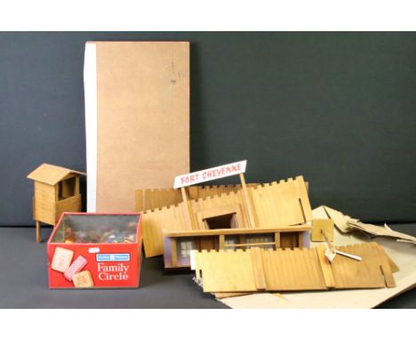 Around 35 play worn plastic figures to include Britains, Timpo &amp; Crescent examples, featuring Britains Deetail American C