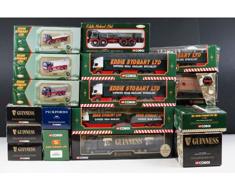 17 Boxed Corgi Classics diecast model trucks to include 6 x Guinness (55801 ltd edn, 22504 ltd edn, 59529, etc), 10 x Eddie S