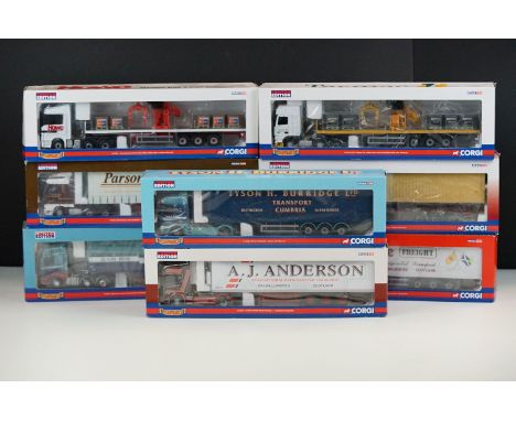 Eight boxed ltd edn 1/50 Corgi Hauliers Of Renown diecast models to include CC13804 A. Howe &amp; Sons Ltd, CC13603 Tyson H. 