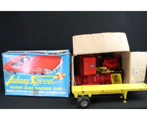 Boxed Triang 'Johnny Speed' Giant Size Racing Car, battery operated (windscreen detached &amp; showing light play wear, box s