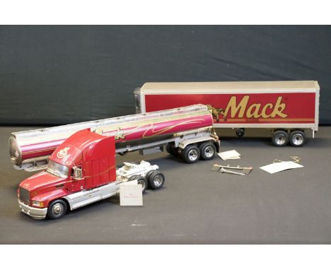 Three Franklin Mint 1:32 scale Precision diecast Models to include Mack Lorry Cab, Mack Fuel Tanker Trailer and Mack Trailer,