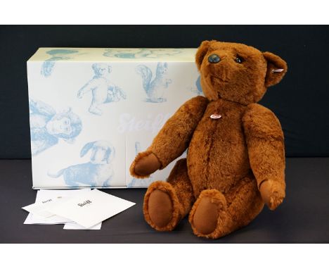 Steiff - Boxed Steiff PB-55 Bear, No. 663123, 55cm sitting, button and tag to ear with ltd edn COA and paperwork, COA 101/100