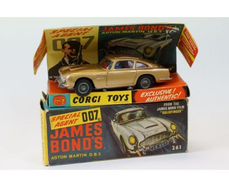 Boxed Corgi 261 James Bond 007 Aston Martin DB5 diecast model complete with secret instructions, 2 x ejector figures and bag,