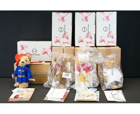 Steiff - Four boxed ltd edn Steiff teddy bears to include Paddington Bear 60th Anniversary No. 690488 (Bear and paperwork wit