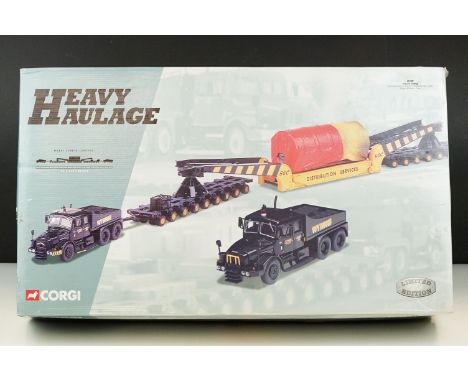 Boxed Corgi Heavy Haulage 18003 Wynns (GEC) ltd edn diecast model set, comprising Scammell Contractor x 2, Nicolas Girder Tra