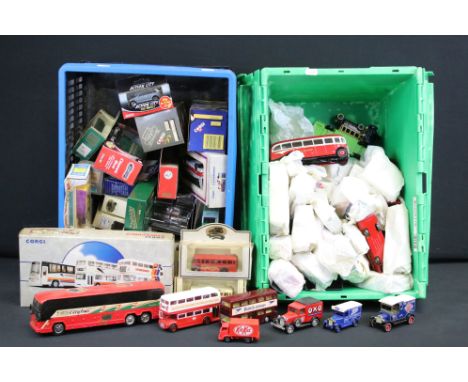 27 Boxed diecast models to include Corgi, Matchbox, Lledo etc plus a quantity of unboxed models, mainly buses featuring Corgi