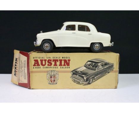 Boxed Victory Models Austin A 40/50 Cambridge battery operated scale model, in Ivory colourway. (Model shows some surface wea