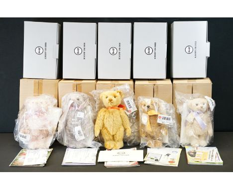 Steiff - Five boxed ltd edn Steiff teddy bears to include 2018 Teddy Bear Of The Year No. 690341 (contained within opened pol