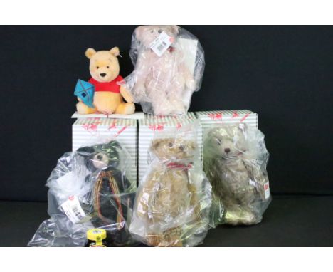 Steiff - Five boxed ltd edn Steiff teddy bears to include Danbury Mint 2019 Teddy Bear Of The Year No. 690655 (Bear and paper