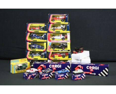 23 Boxed diecast models to include 11 x Corgi 1970's racing cars (159 Patrick Eagle Indianapolis Racing Car, 154 John Player 