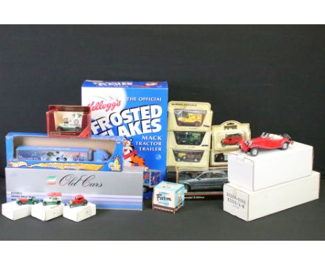 15 Boxed diecast models to include 2 x Franklin Mint Precision Models (Frosted Flakes Mack Tractor Trailer &amp; Mercedes 500