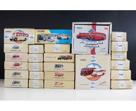 25 Boxed Corgi Classics diecast models, featuring ltd edn examples, to include 20 x Classic Commercials (97061, 97063, 97750,