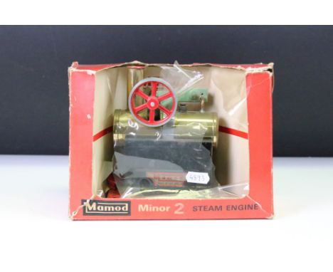 Boxed Mamod Minor 2 Steam Engine, model gd with with some rusting, tatty box