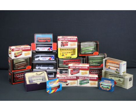 23 Boxed diecast buses to include 8 x EFE Exclusive First Editions, 5 x Corgi Original Omnibus, 5 x Atlas Great British Buses