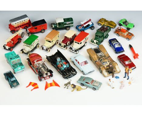 Around 22 diecast models from the mid 20th C onwards to include Corgi Batman Batmobile with Robin figure, Corgi Chitty Chitty