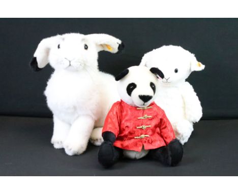 Steiff - Three Steiff bears / soft toys to include Bao Bao the Lucky Panda ltd edn (664823, 28cm, with white ear tag), Studio