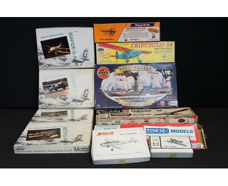 10 boxed model kits to include 4 x Precision Paper Engineered Aircraft (2 x Moth G-AAAH, Swift G-AARX &amp; Rapide G-AIYR), 2