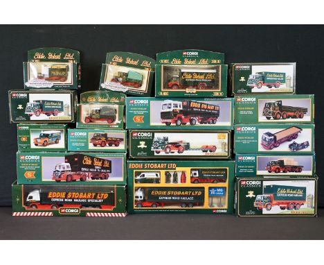Collection of 16 boxed Corgi Classics Eddie Stobart diecast models to include 59504, 13601, 30202, 23101, 31701, etc, diecast