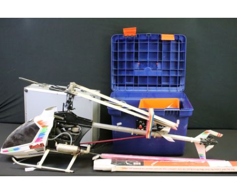 Radio Control - A Hirobo Shuttle Z large scale R/C helicopter, with instructions, PCM X-3810 Radio Control System and a quant