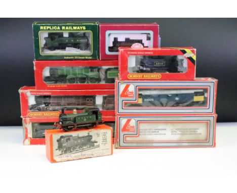 Nine boxed OO gauge locomotives to include 2 x Lima 33025 BR, Hornby Princess Elizabeth, Hornby Clevedon Court, Wills SE&amp;