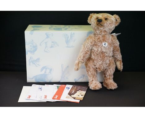 Steiff - Boxed Steiff Replica 1908 teddy bear, No. 403156, 50cm sitting, button and tag to ear and chest tag with ltd edn COA