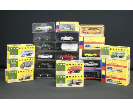 24 Cased / boxed Vanguards diecast models, 1:43 and 1:64 scale, featuring 5 x Collectors Club, Triumph Collection (VA 06709),