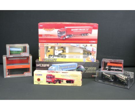 Seven boxed diecast models to include 5 x Corgi (CC13819 Massey Wilcox, CC12935 Ian Hayes Transport, British Road Transport 2