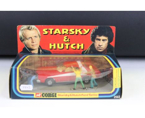 Boxed Corgi 292 Starsky &amp; Hutch Ford Torino diecast model complete with figures, diecast ex, box vg with dusty box window