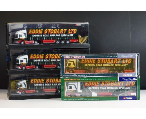 Five boxed / cased Corgi diecast model trucks, 1:50 scale, to include 3 x Modern Trucks 'A New Era of Road Transport' (2 x 75