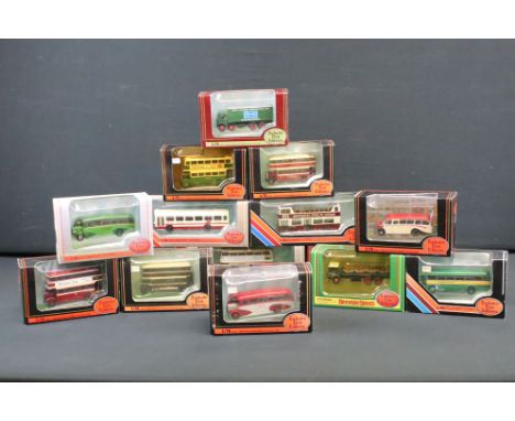 15 Boxed EFE Exclusive First Editions diecast model buses, 1:76 scale, featuring Brewery Series, De-Regulation &amp; Commerci