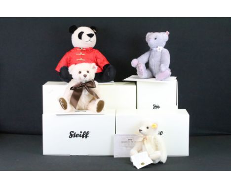 Steiff - Four boxed Steiff bears to include Boa Boa The Lucky Steiff Panda, Krystabelle, Always in my Heart and Catherine, al