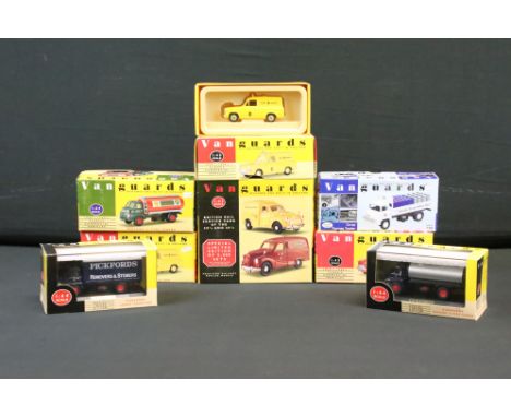 Eight boxed / cased Vanguards diecast models, 1:64 to 1:43 scale, to include BR 1002 ltd edn set, VA4001, VA4000, VA4001, VA7