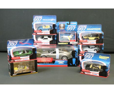 Ten boxed James Bond 007 diecast models to include 7 x Corgi 'The Ultimate Bond Collection' (TY07501, TY04902, TY06801, etc),