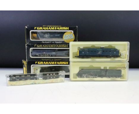 Seven N gauge locomotives to include Lima The Fife &amp; Forfar Yeomanry, cased Minitrix Mallard, Grafar Vanguard, Grafar GWR